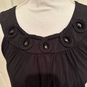 Black embellished top. Sz large.